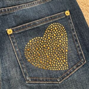 St. John Blue Jeans with Gold Heart Accent